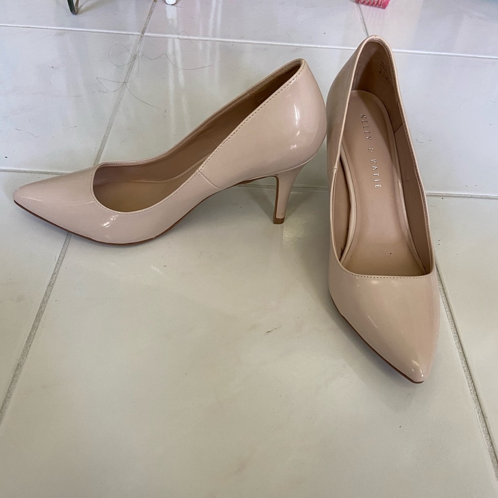 Glossy nude heels